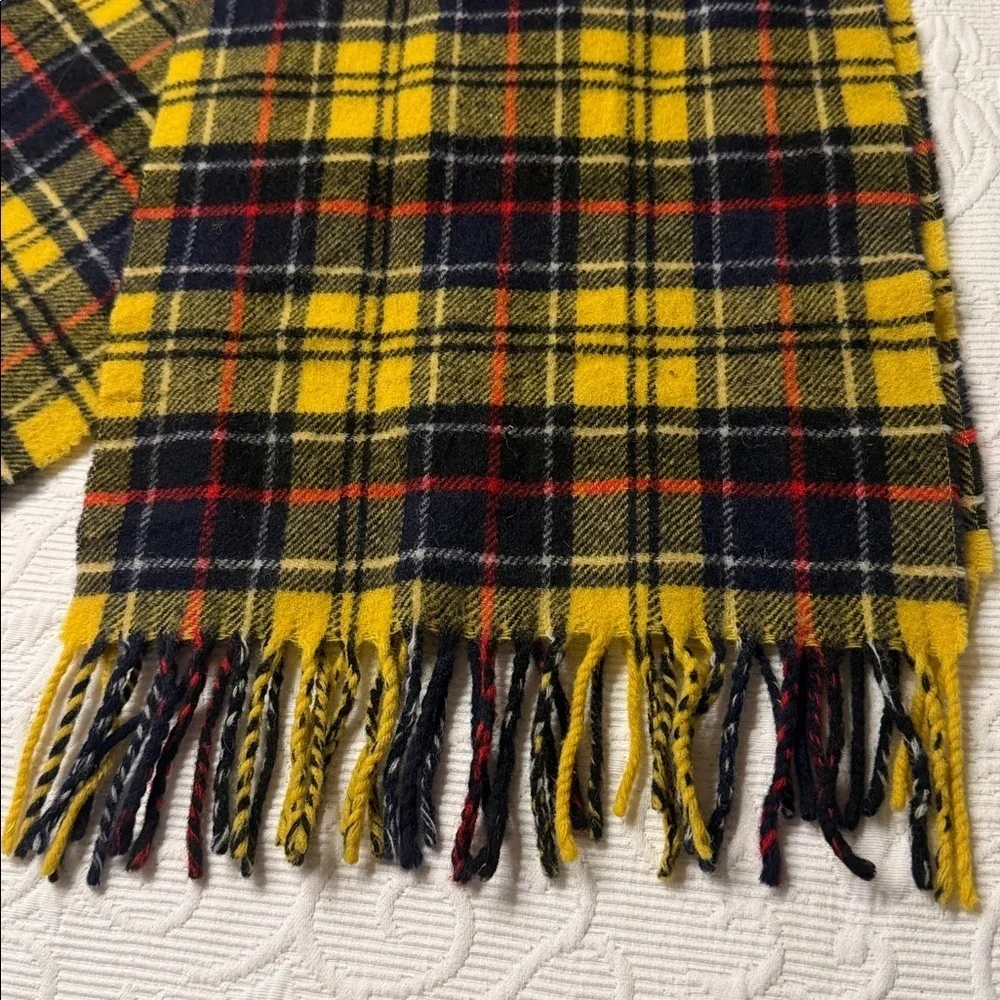 Magasin Yellow Plaid Wool Blend Mens Scarf.
